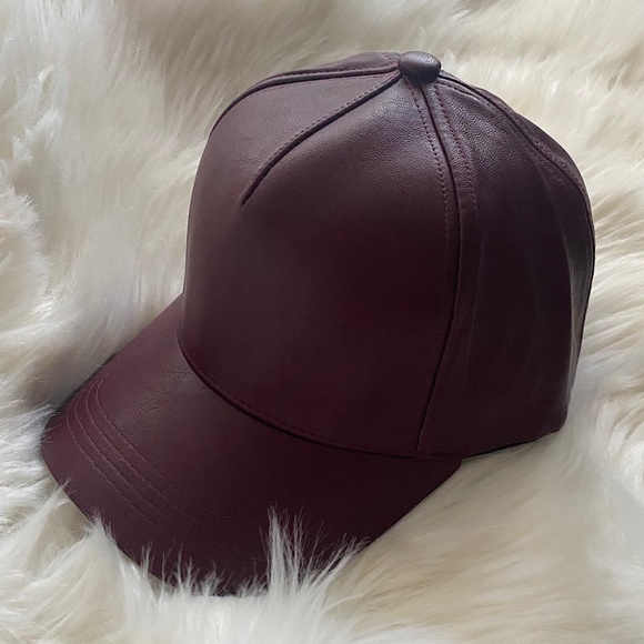 Fernweh Boheme Accessories - Olive & Pique Faux Leather Cap in Wine